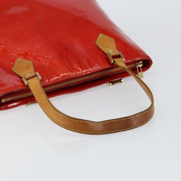 LOUIS VUITTON Monogram Vernis Houston Handtasche Rouge M91092 LV Auth bs30835