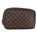LOUIS VUITTON Damier Ebene Trousse Toilette25 Clutch Bag N47624 LV Auth bs30836-1