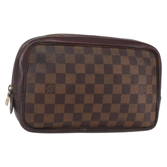 LOUIS VUITTON Damier Ebene Trousse Toilette25 Clutch Bag N47624 LV Auth bs30836