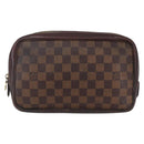 LOUIS VUITTON Damier Ebene Trousse Toilette25 Clutch Bag N47624 LV Auth bs30836-13
