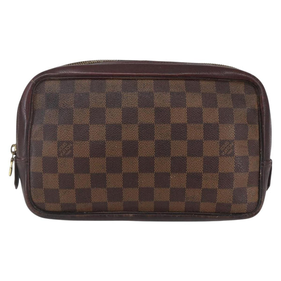 LOUIS VUITTON Damier Ebene Trousse Toilette25 Clutch Bag N47624 LV Auth bs30836