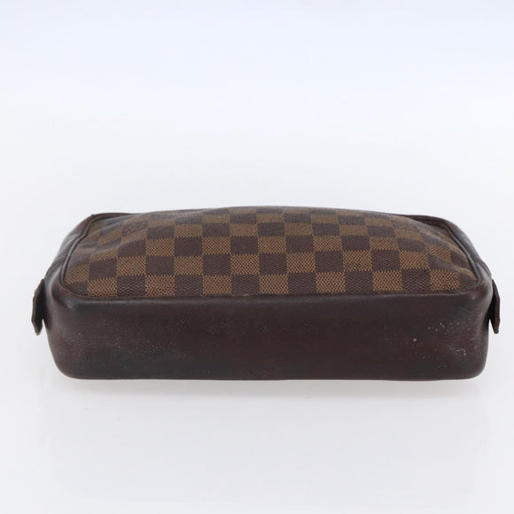 LOUIS VUITTON Damier Ebene Trousse Toilette25 Clutch Bag N47624 LV Auth bs30836