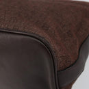 BVLGARI Logo Mania Shoulder Bag Canvas Brown Gold Auth bs30838-9