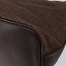 BVLGARI Logo Mania Shoulder Bag Canvas Brown Gold Auth bs30838-15