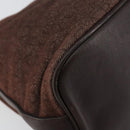 BVLGARI Logo Mania Shoulder Bag Canvas Brown Gold Auth bs30838-16