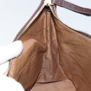 BVLGARI Logo Mania Shoulder Bag Canvas Brown Gold Auth bs30838-19