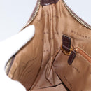 BVLGARI Logo Mania Shoulder Bag Canvas Brown Gold Auth bs30838-20