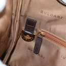 BVLGARI Logo Mania Shoulder Bag Canvas Brown Gold Auth bs30838-21