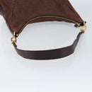 BVLGARI Logo Mania Shoulder Bag Canvas Brown Gold Auth bs30838-7