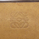LOEWE Anagram Clutch Bag Leather Brown Gold Auth bs30839-9