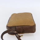 LOEWE Anagram Clutch Bag Leather Brown Gold Auth bs30839-3