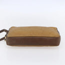 LOEWE Anagram Clutch Bag Leather Brown Gold Auth bs30839-6