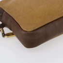 LOEWE Anagram Clutch Bag Leather Brown Gold Auth bs30839-14