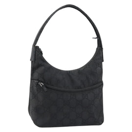 GUCCI GG Canvas Shoulder Bag Nylon Black Silver 001 3386 Auth bs30841