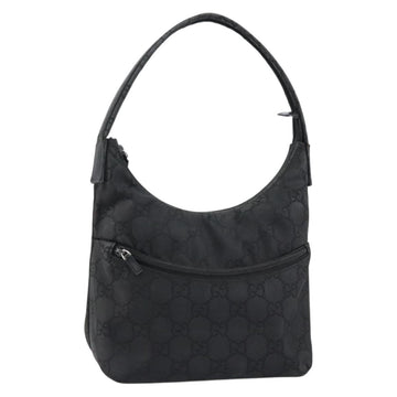 GUCCI GG Canvas Shoulder Bag Nylon Black Silver 001 3386 Auth bs30841