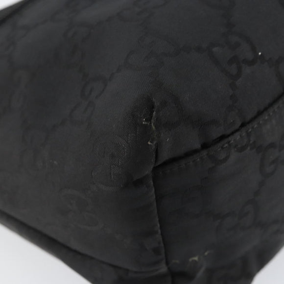 GUCCI GG Canvas Shoulder Bag Nylon Black Silver 001 3386 Auth bs30841