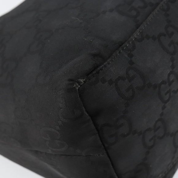 GUCCI GG Canvas Shoulder Bag Nylon Black Silver 001 3386 Auth bs30841