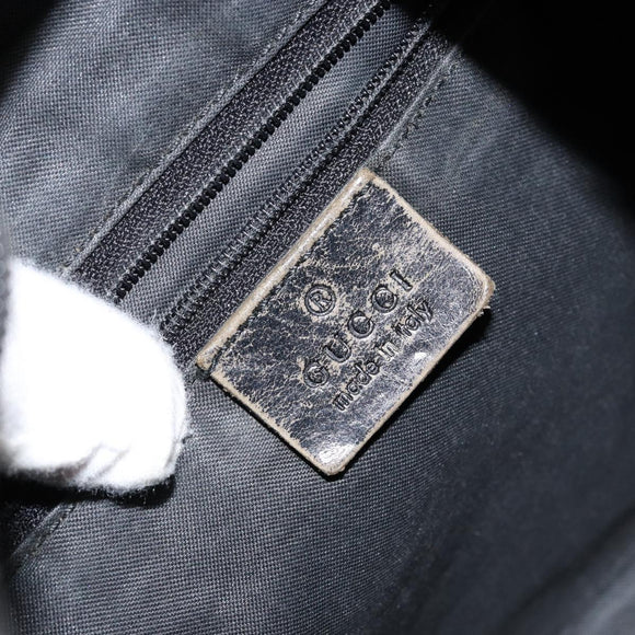 GUCCI GG Canvas Shoulder Bag Nylon Black Silver 001 3386 Auth bs30841