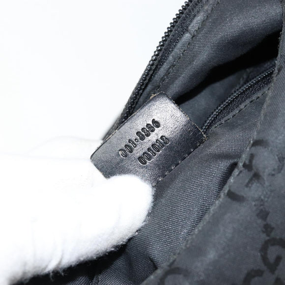 GUCCI GG Canvas Shoulder Bag Nylon Black Silver 001 3386 Auth bs30841