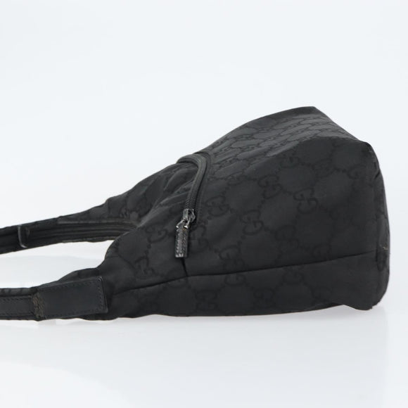 GUCCI GG Canvas Shoulder Bag Nylon Black Silver 001 3386 Auth bs30841