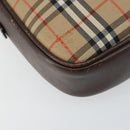 Burberrys Nova Check Shoulder Bag Canvas Beige Gold Auth bs30843-16