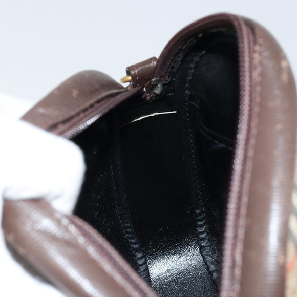 Burberrys Nova Check Shoulder Bag Canvas Beige Gold Auth bs30843