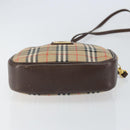 Burberrys Nova Check Shoulder Bag Canvas Beige Gold Auth bs30843-5