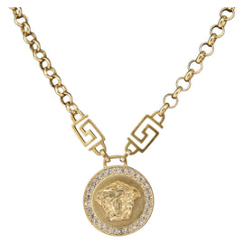 VERSACE Medusa Necklace metal Gold Auth bs30844