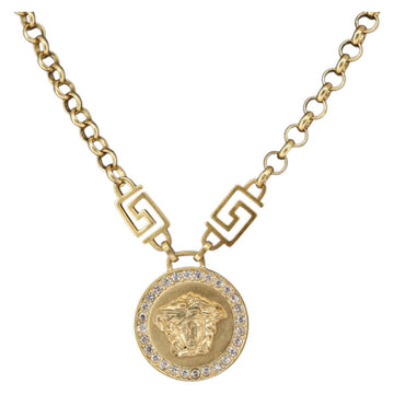 VERSACE Medusa Necklace metal Gold Auth bs30844