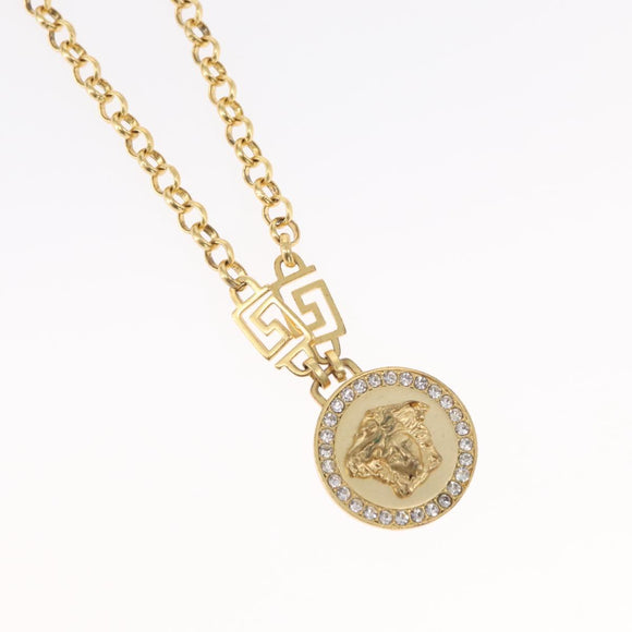 VERSACE Medusa Necklace metal Gold Auth bs30844