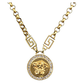 VERSACE Medusa Necklace metal Gold Auth bs30845