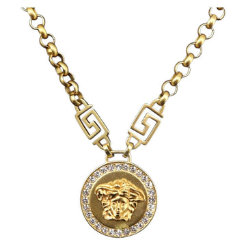 VERSACE Medusa Necklace metal Gold Auth bs30845