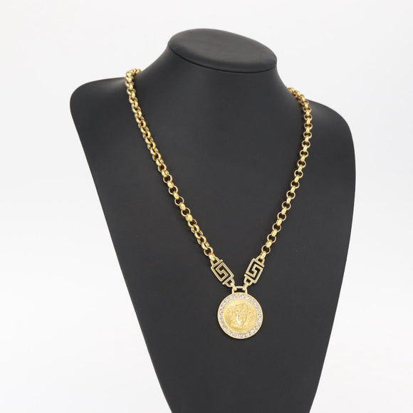 VERSACE Medusa Necklace metal Gold Auth bs30845