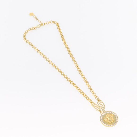 VERSACE Medusa Necklace metal Gold Auth bs30845