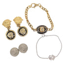 VERSACE Necklace metal 4 Set Gold Silver Auth bs30846-1