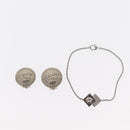 VERSACE Necklace metal 4 Set Gold Silver Auth bs30846-9