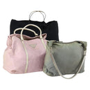 PRADA Hand Bag Nylon 3 Set Black Green pink Auth bs30847-1