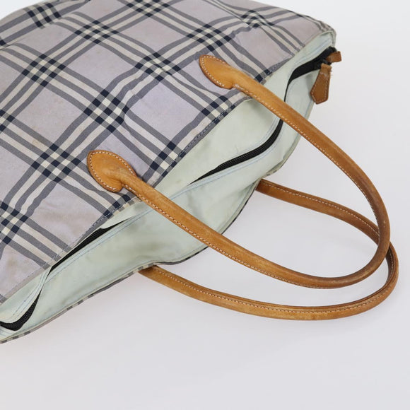 BURBERRY Nova Check Bag Canvas Nylon 3 Set Navy Beige Light blue Auth bs30848