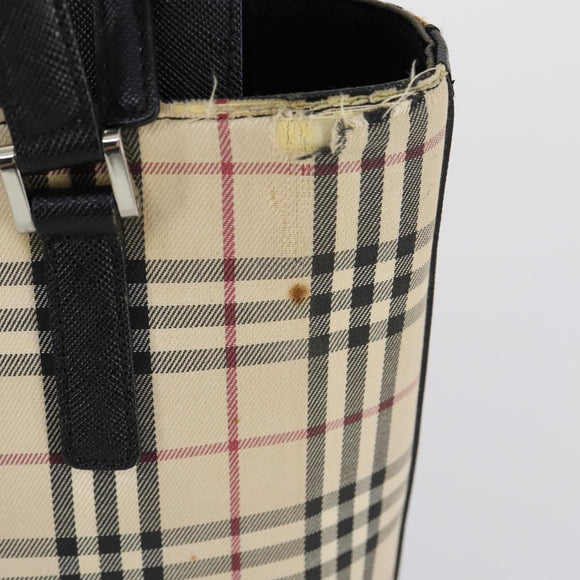 BURBERRY Nova Check Bag Canvas Nylon 3 Set Navy Beige Light blue Auth bs30848