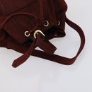 VALENTINO Hand Bag Leather Suede 3 Set Red Brown Auth bs30849-16