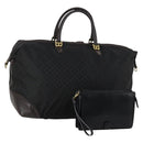 BALLY Boston Bag Leather Nylon 2 Set Black Auth bs30850-1