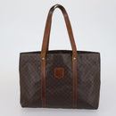 CELINE Macadam Canvas Tote Bag PVC Leather 2 Set Brown Auth bs30852-11