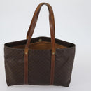 CELINE Macadam Canvas Tote Bag PVC Leather 2 Set Brown Auth bs30852-12