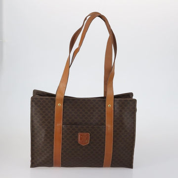CELINE Macadam Canvas Tote Bag PVC Leather 2 Set Brown Auth bs30852 - 0