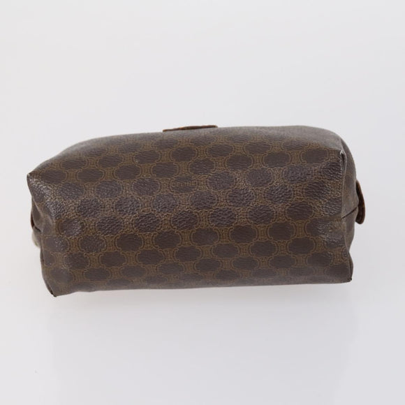 CELINE Macadam Canvas Clutch Bag PVC Leather 3 Set Brown Auth bs30854