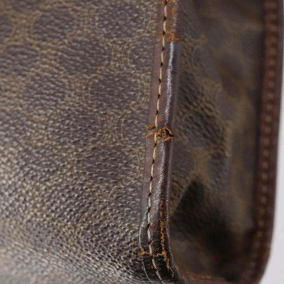 CELINE Macadam Canvas Clutch Bag PVC Leather 3 Set Brown Auth bs30854