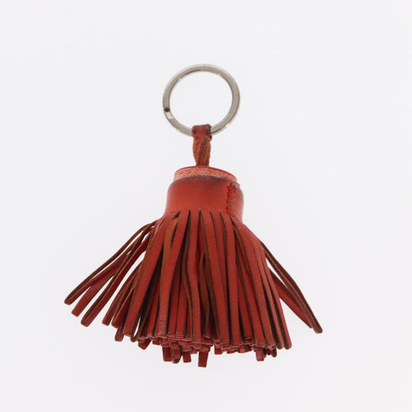 HERMES Charm Metal Leather 3 Set Red Gold Silver Auth bs30857