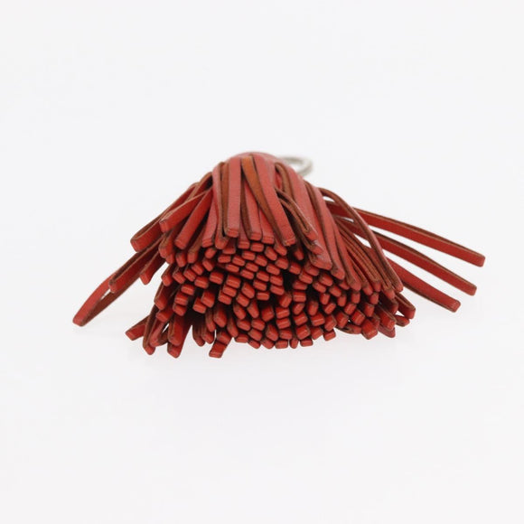 HERMES Charm Metal Leather 3 Set Red Gold Silver Auth bs30857