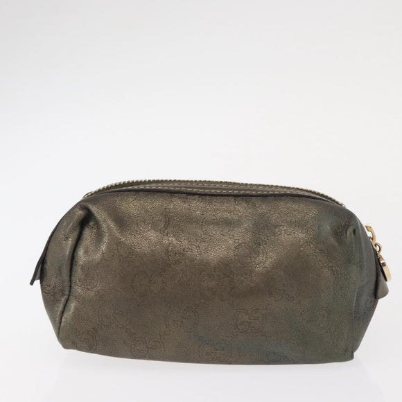 GUCCI GG Canvas Pouch 3 Set Pink Gold beige Auth bs30858