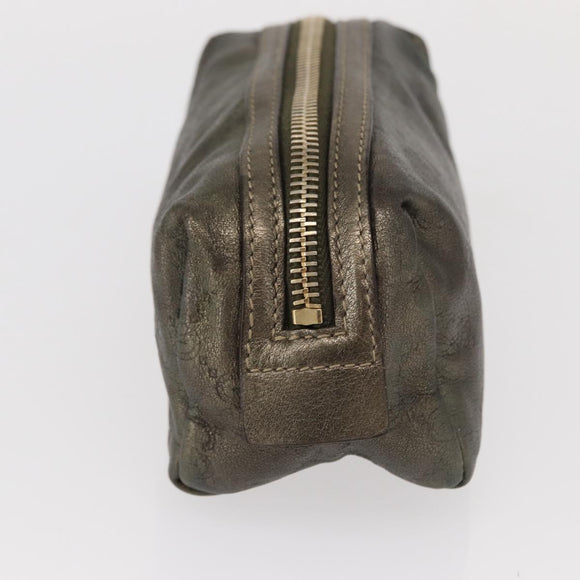 GUCCI GG Canvas Pouch 3 Set Pink Gold beige Auth bs30858